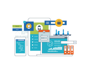 Application development concept  for e-business, web sites, mobile applications