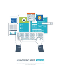 Application development concept  for e-business, web sites, mobile applications