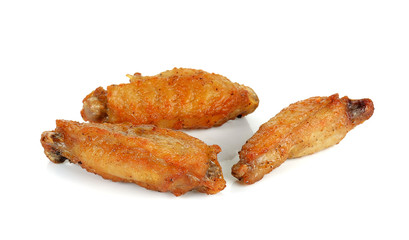 Fried chicken wing isolated on white background