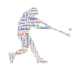 Baseball word cloud, Baseball typography