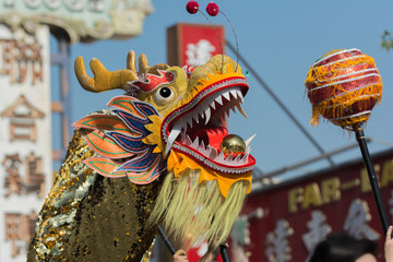 Chienese dragon during the 117th Golden Dragon Parade