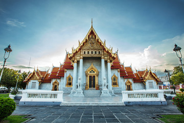 Fototapeta premium Beautiful Temple Wat Benjamaborpit in Bangkok.