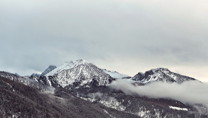 Clouds around the Alps during winter