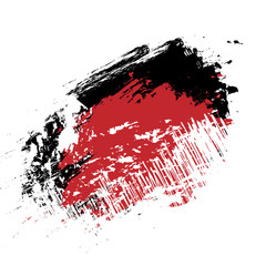  red and black grunge brush strokes ink paint isolated on white background