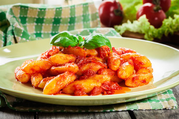 Italian gnocchi with tomato sauce