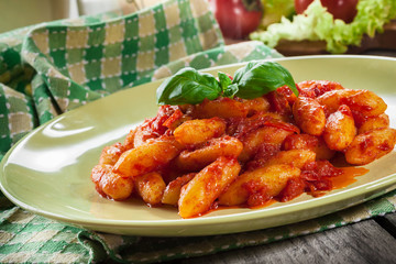 Italian gnocchi with tomato sauce