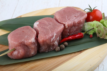 Raw pork fillet mignon