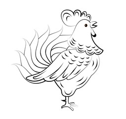 Cartoon rooster. Isolated object for design element