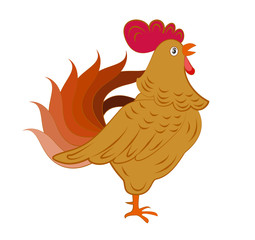 Cartoon rooster. Isolated object for design element