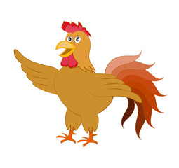 Cartoon rooster. Isolated object for design element