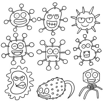vector set of bacteria and virus