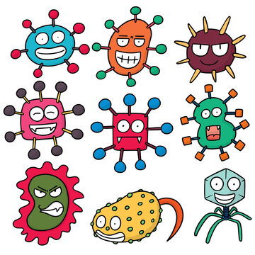 vector set of bacteria and virus
