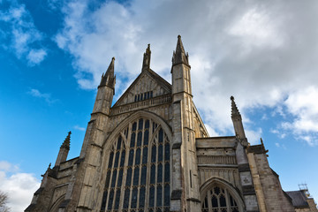 Fototapeta na wymiar Facade of Winchester Cathedral in England
