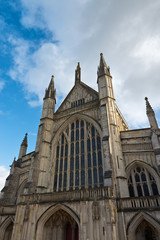 Fototapeta na wymiar Facade of Winchester Cathedral in England
