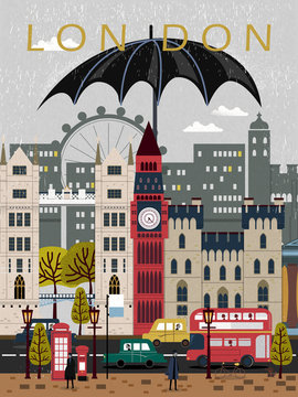 eye-catching United Kingdom travel poster