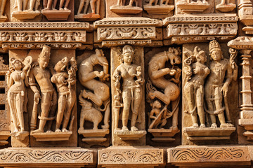 Sculptures on Adinath Jain Temple, Khajuraho