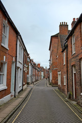 Fototapeta na wymiar Narrow street architecture in Winchester, England.