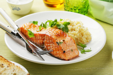roasted steak salmon