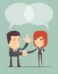 Business Man And Woman Shaking Hands