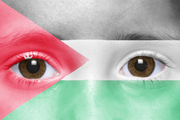 human's face with jordan flag