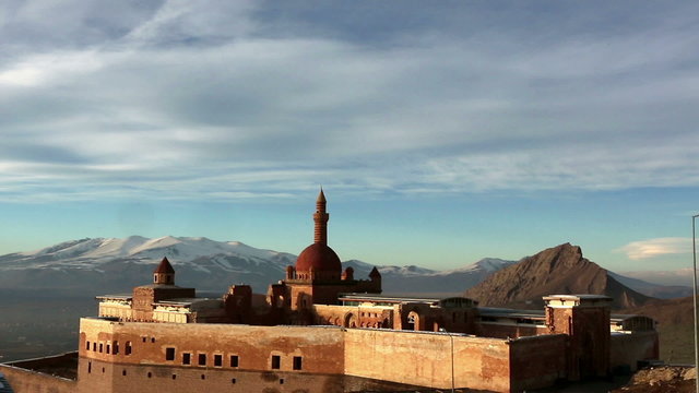 Time Lapse footage of  Ishak Pasha Palace,Dogu Beyazit,Agri