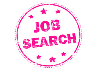 Job search pink grunge rubber stamp