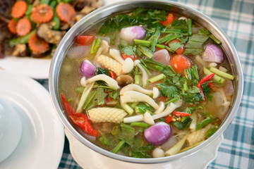 mushroom spicy soup,Thai food