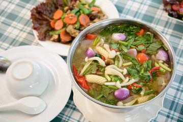 mushroom spicy soup,Thai food