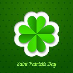 Saint Patrick day background with green clover