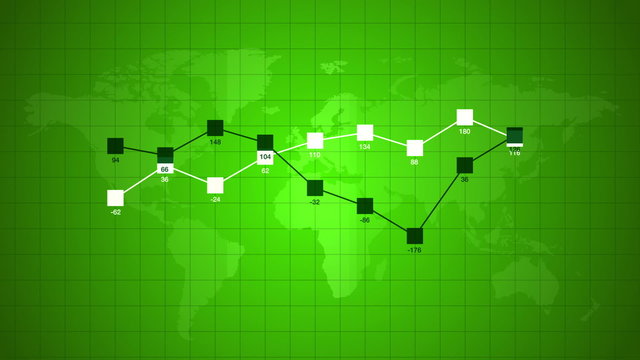 Green world linear chart infographics abstract animation, environment and ecology issues background.