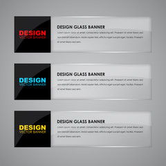 Design glass banners with text