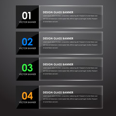 Design glass banners with text