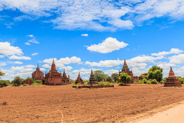 Ancient pagodas in Bagan of Myanmar. Bagan was the capital of the Kingdom of Pagan during 9th to...