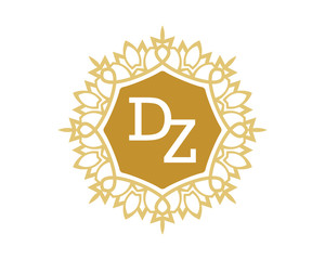 Naklejka premium DZ initial royal letter logo