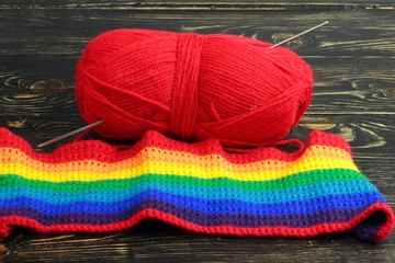 Knitting with a sample