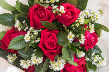 beautiful red rose bunch decoration
