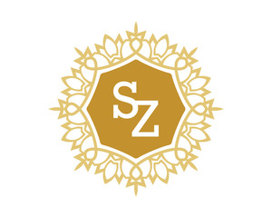 SZ initial royal letter logo