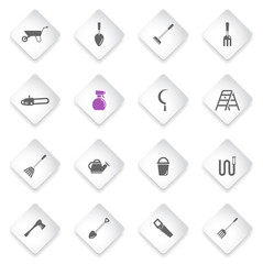 Garden tools simply icons