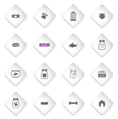 Goods for pets icon set