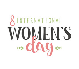 International Womens Day text 8 March for celebration greeting card design vector 