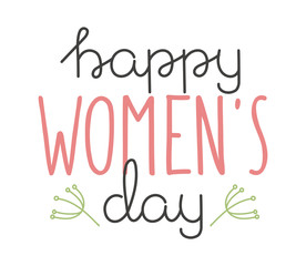 International Womens Day text 8 March for celebration greeting card design vector 