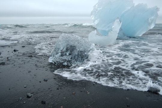 Island Sandstand Eisbl&ouml;cke