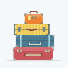 Baggage on background. 