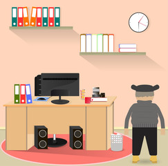 illustration on the theme of workplace computer