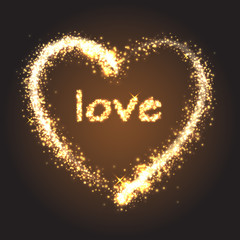Sparkling golden heart 