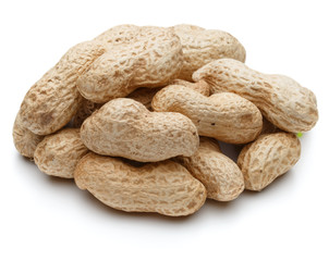 peanut pod or arachis isolated on white background cutout