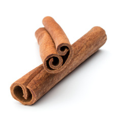 cinnamon stick spice isolated on white background closeup