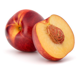 Nectarine fruit isolated on white background close up