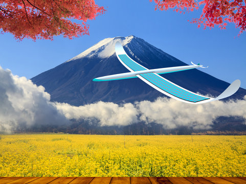 Solar-powered aircraft with nice background