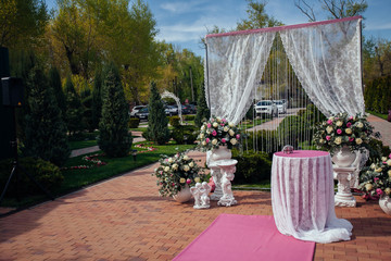 wedding ceremony.Beautiful wedding set up. decoration on wedding